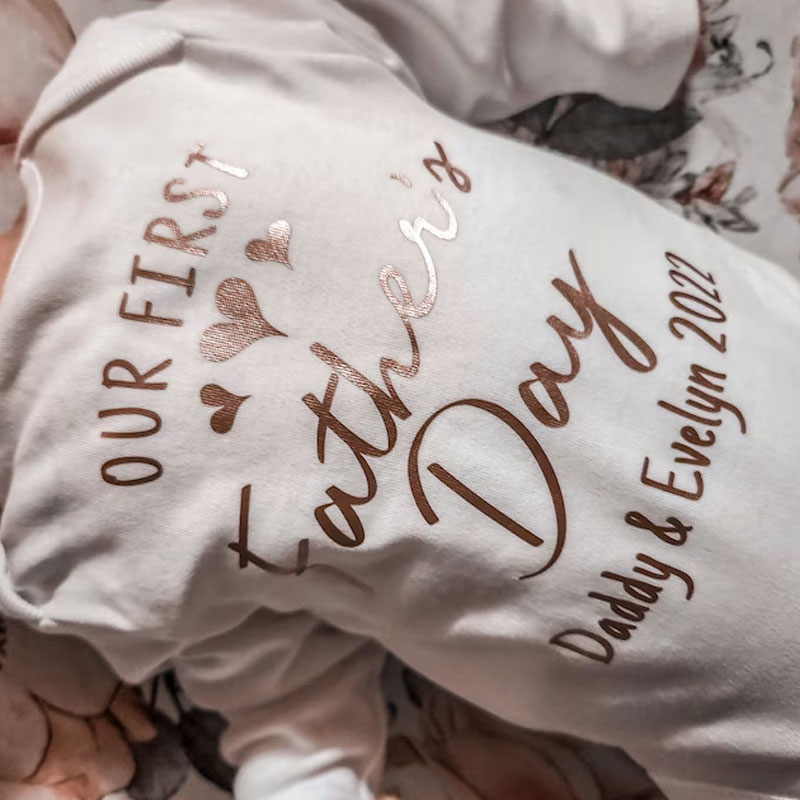 Our First Father's Day 2024 Baby Bodysuit With Names