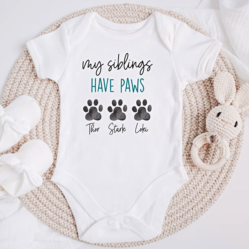 Personalized Dog Onesie, My Siblings Have Paws