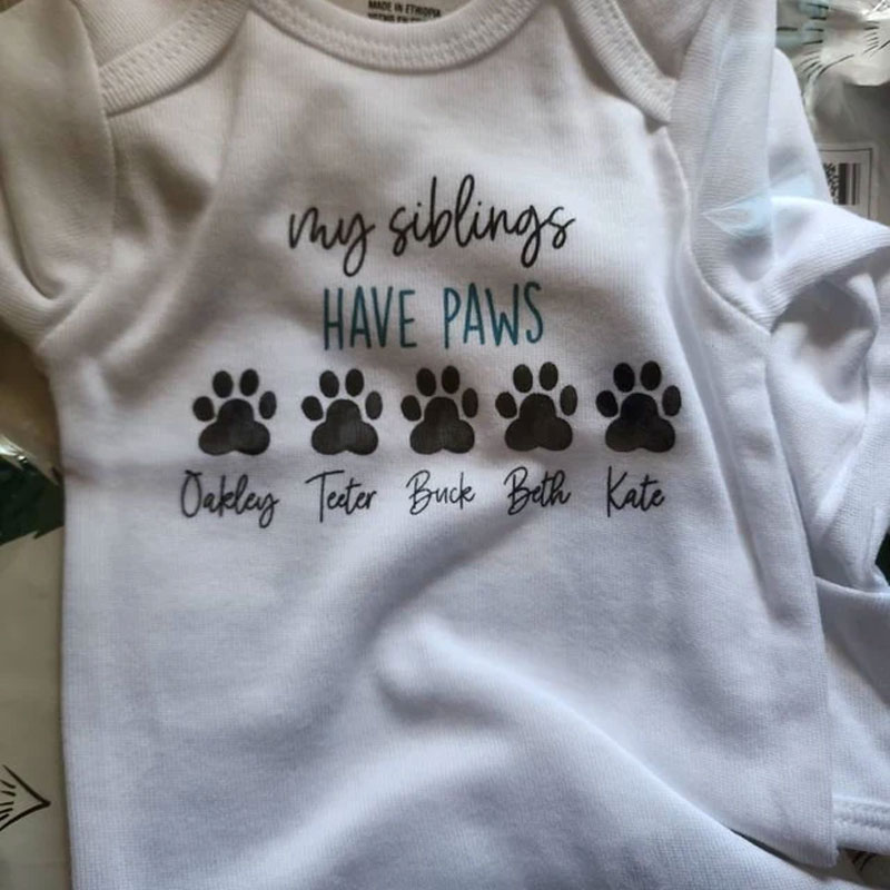 Personalized Dog Onesie, My Siblings Have Paws