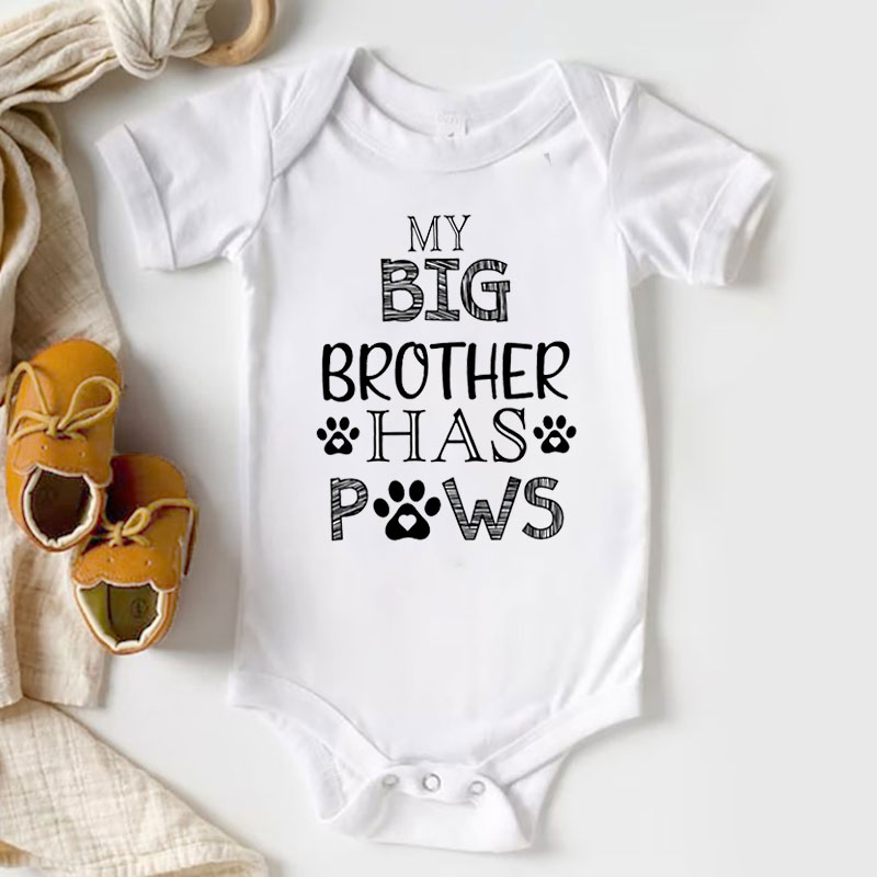 Funny Dog Baby Onesie, My Big Brother Has Paws