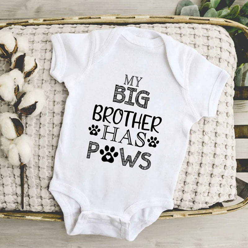 Funny Dog Baby Onesie, My Big Brother Has Paws