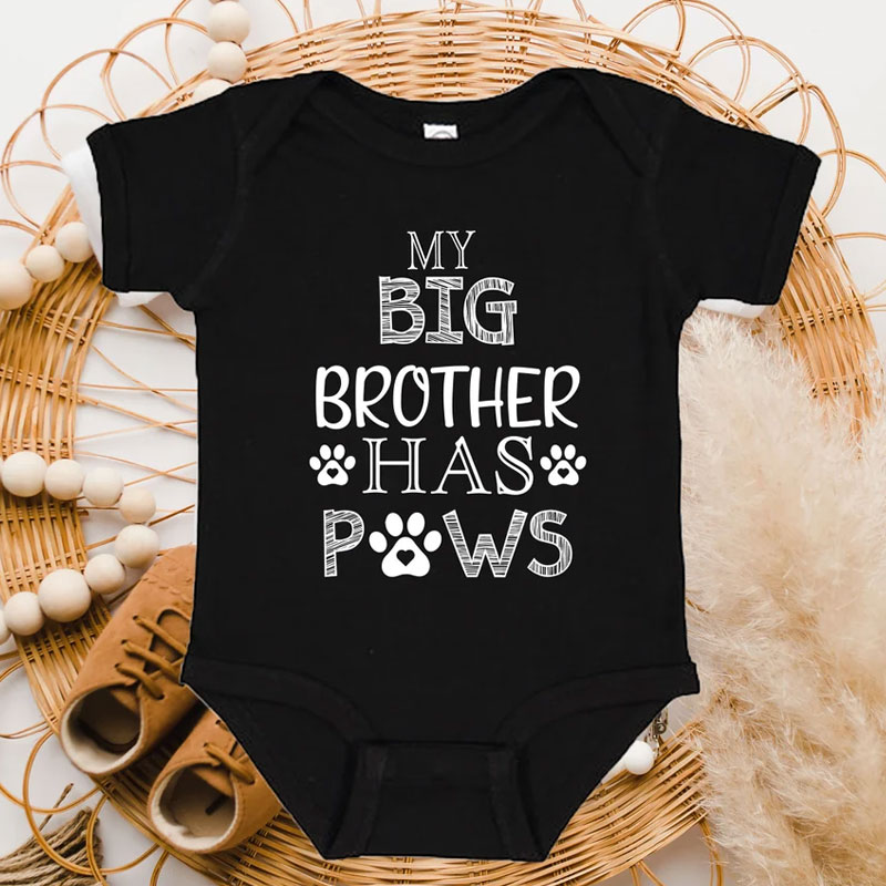 Funny Dog Baby Onesie, My Big Brother Has Paws