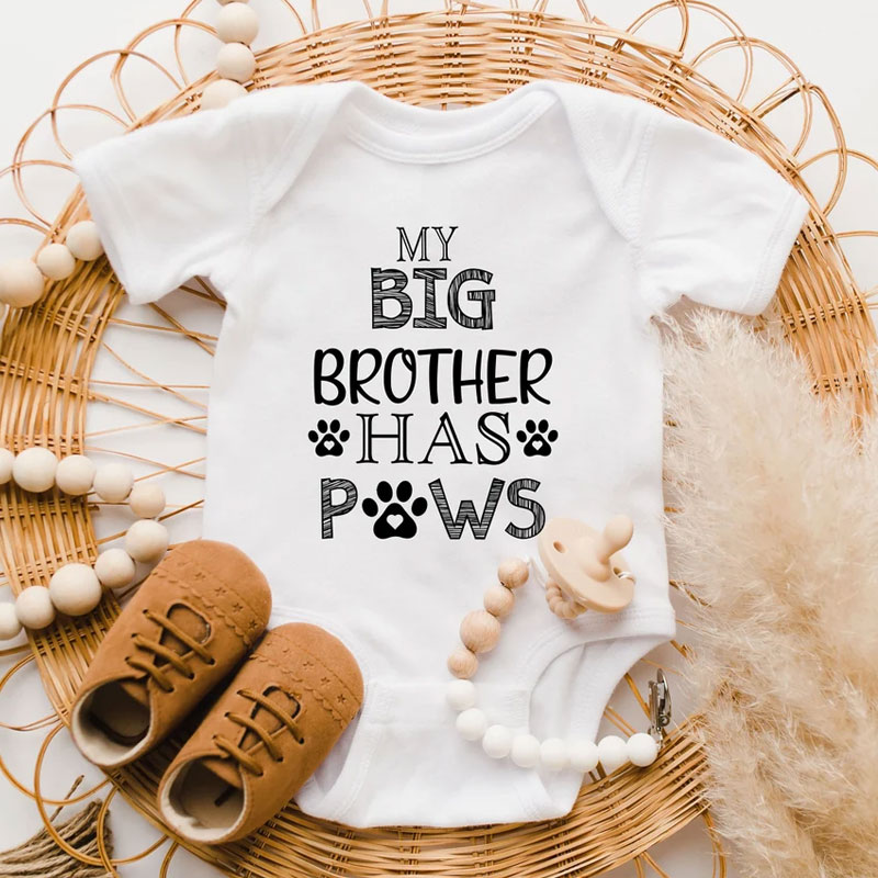 Funny Dog Baby Onesie, My Big Brother Has Paws