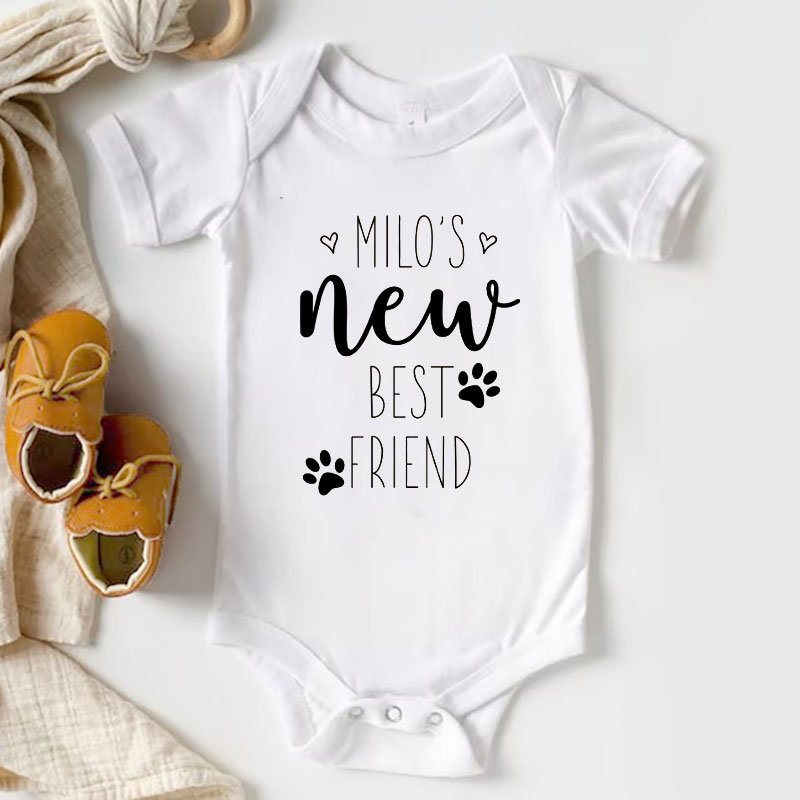 Customized Cute Pet Baby Bodysuit, New Best Friend