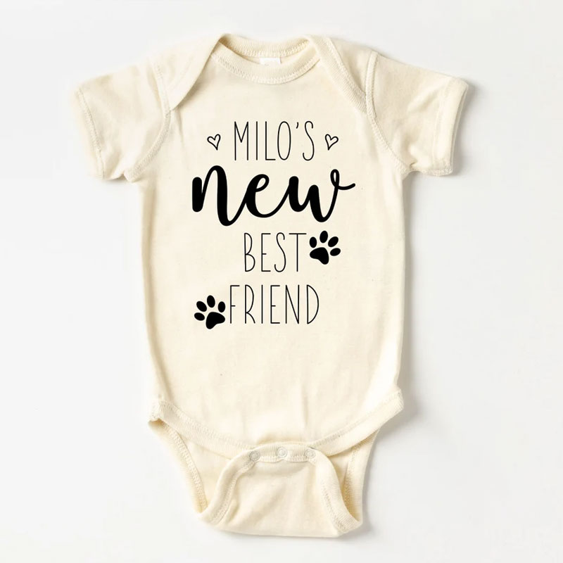 Customized Cute Pet Baby Bodysuit, New Best Friend