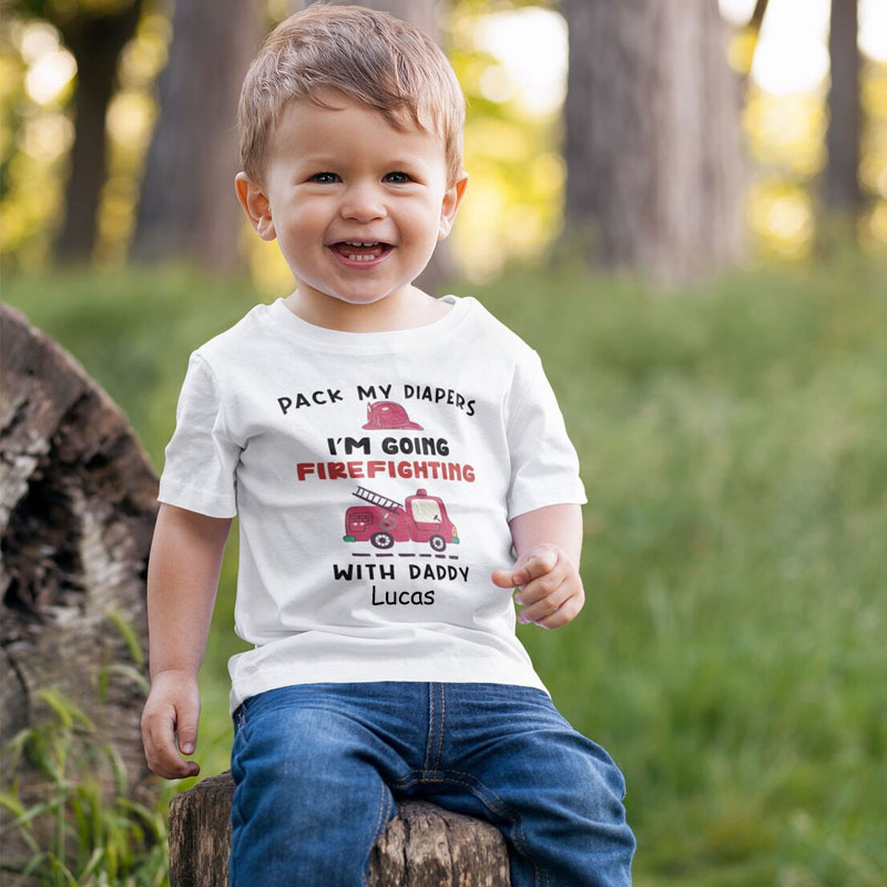Pack My Diapers Baby Onesie - Firefighter Dad Bodysuit