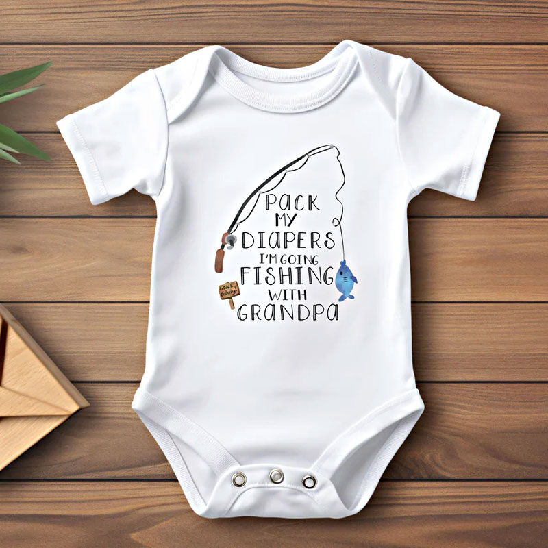 Grandpa's Fishing Buddy, Baby Shower Onesie