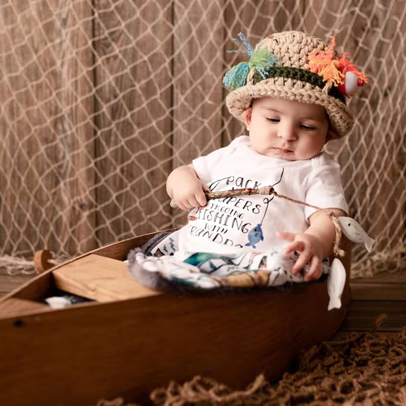 Grandpa's Fishing Buddy, Baby Shower Onesie