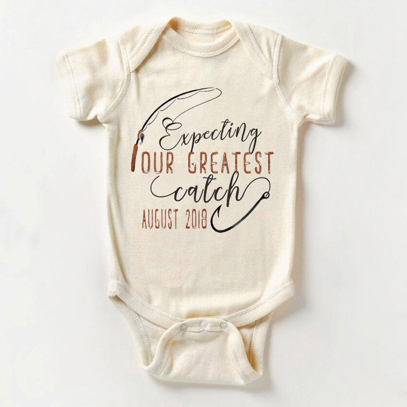 Fishing ONESIE, Expecting our greatest catch, Pregnancy Reveal