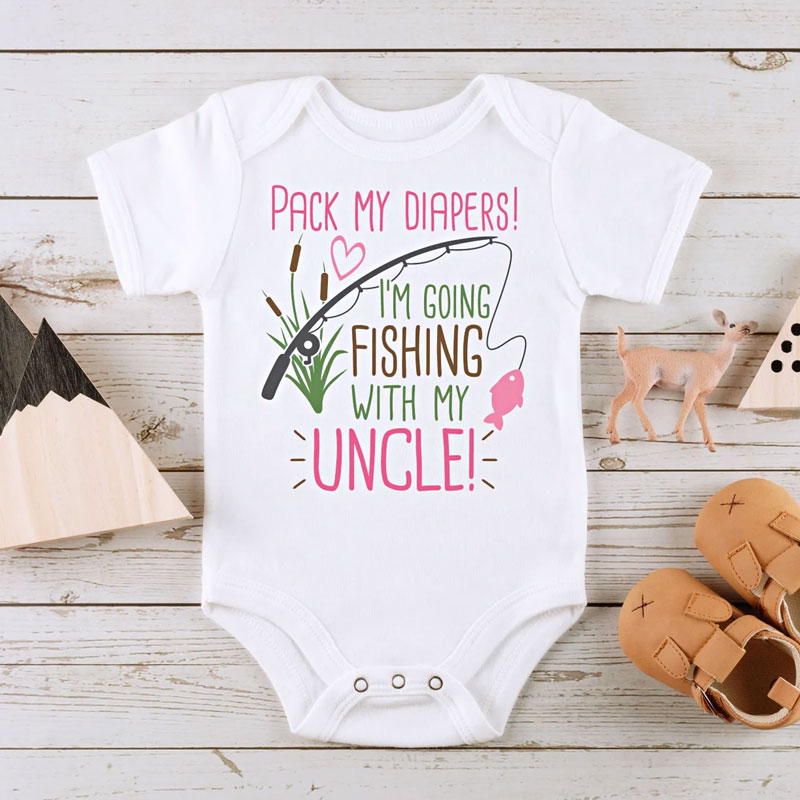 Pack My Diapers I'm Going Fishing With My Uncle Onesie