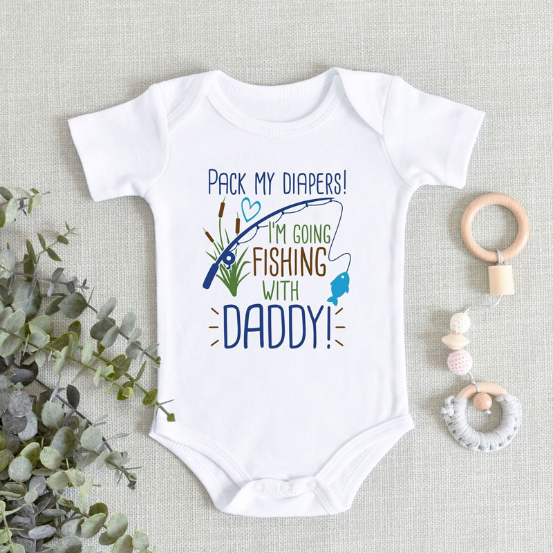 Pack My Diapers I'm Going Fishing With My Uncle Onesie