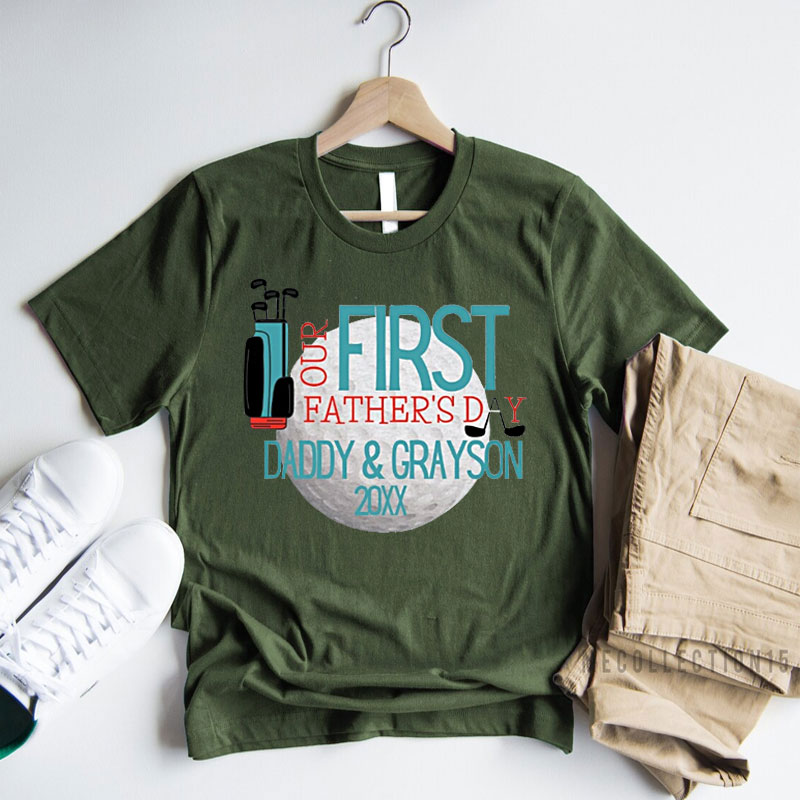 [Baby Bodysuit]PERSONALIZED First Fathers Day Golf Dad Baby Bodysuit