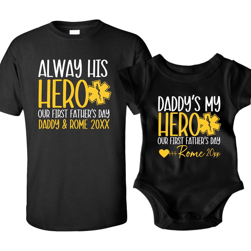 [Adult Tee]PERSONALIZED Paramedic First Fathers Day Shirt