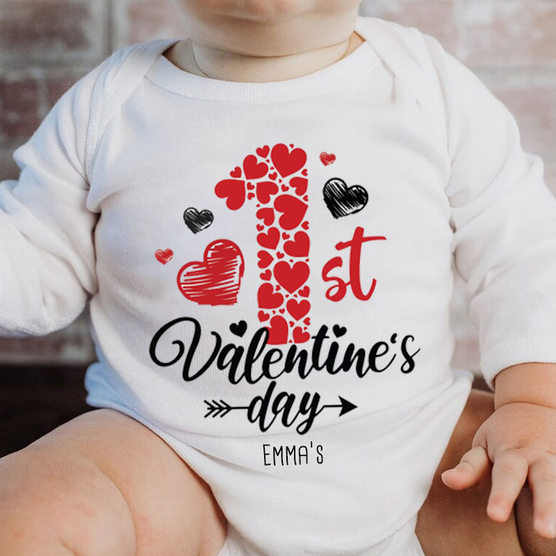 Personalized Baby 1st Valentine's Day Bodysuit