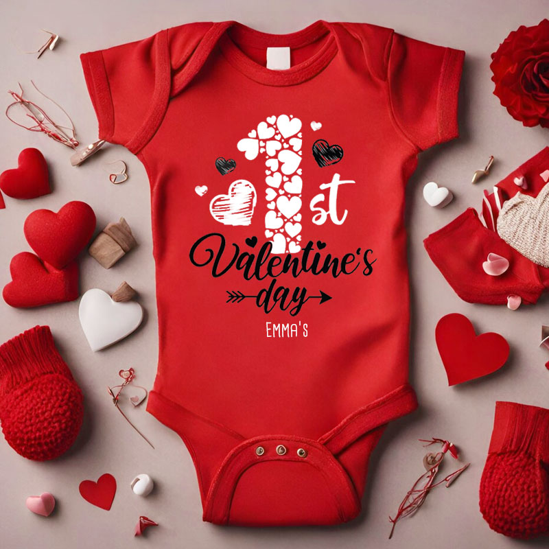 Personalized Baby 1st Valentine's Day Bodysuit