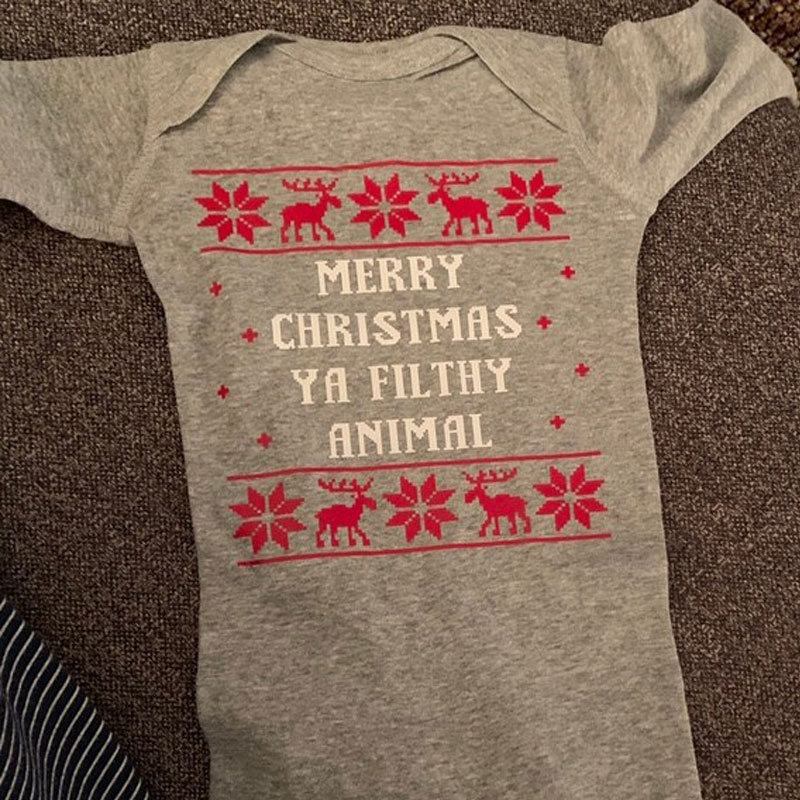 Merry Christmas ya filthy Animal Xmas Infant Bodysuit
