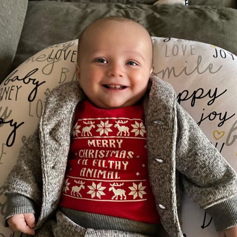 Merry Christmas ya filthy Animal Xmas Infant Bodysuit