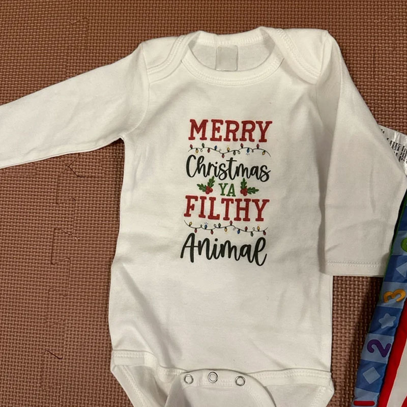 Merry Christmas Ya Filthy Animal Onesie, Funny Xmas Bodysuit