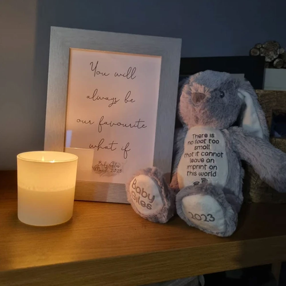 Baby Loss Memorial, Miscarriage Keepsake Flush Bunny