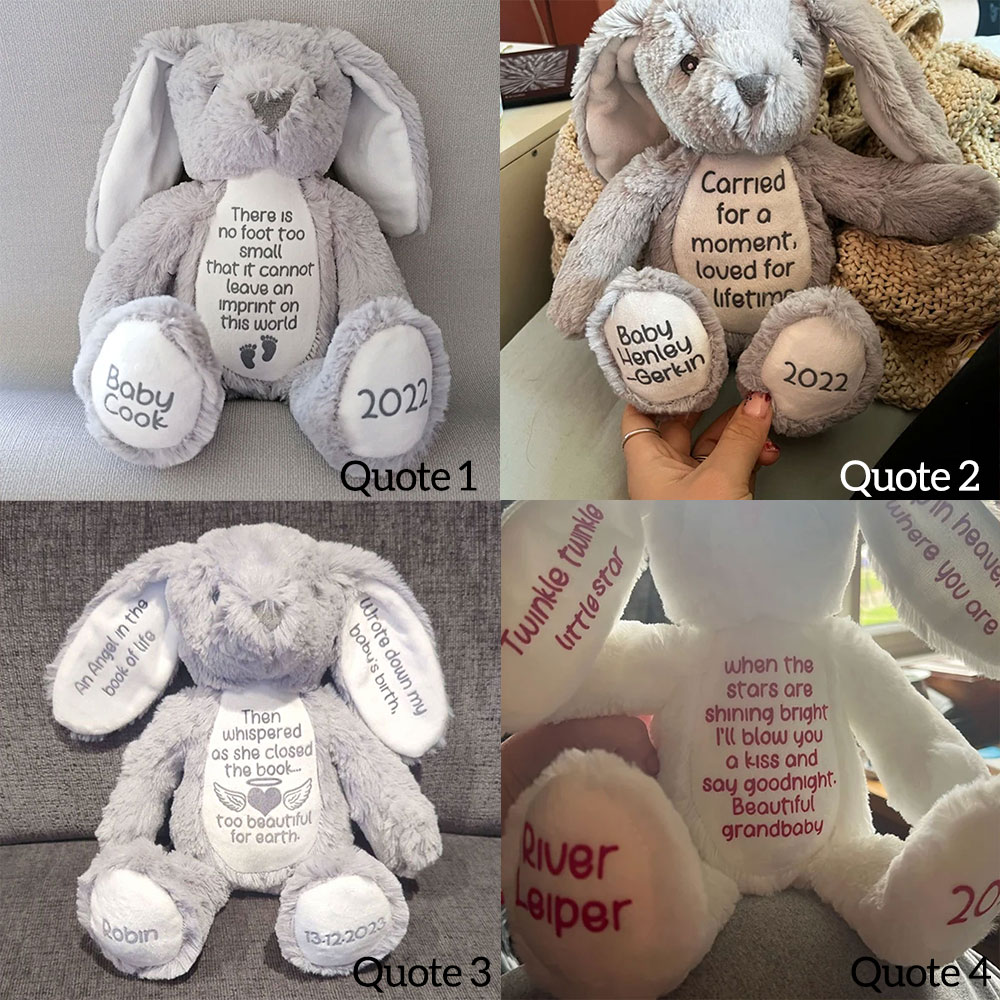 Baby Loss Memorial, Miscarriage Keepsake Flush Bunny