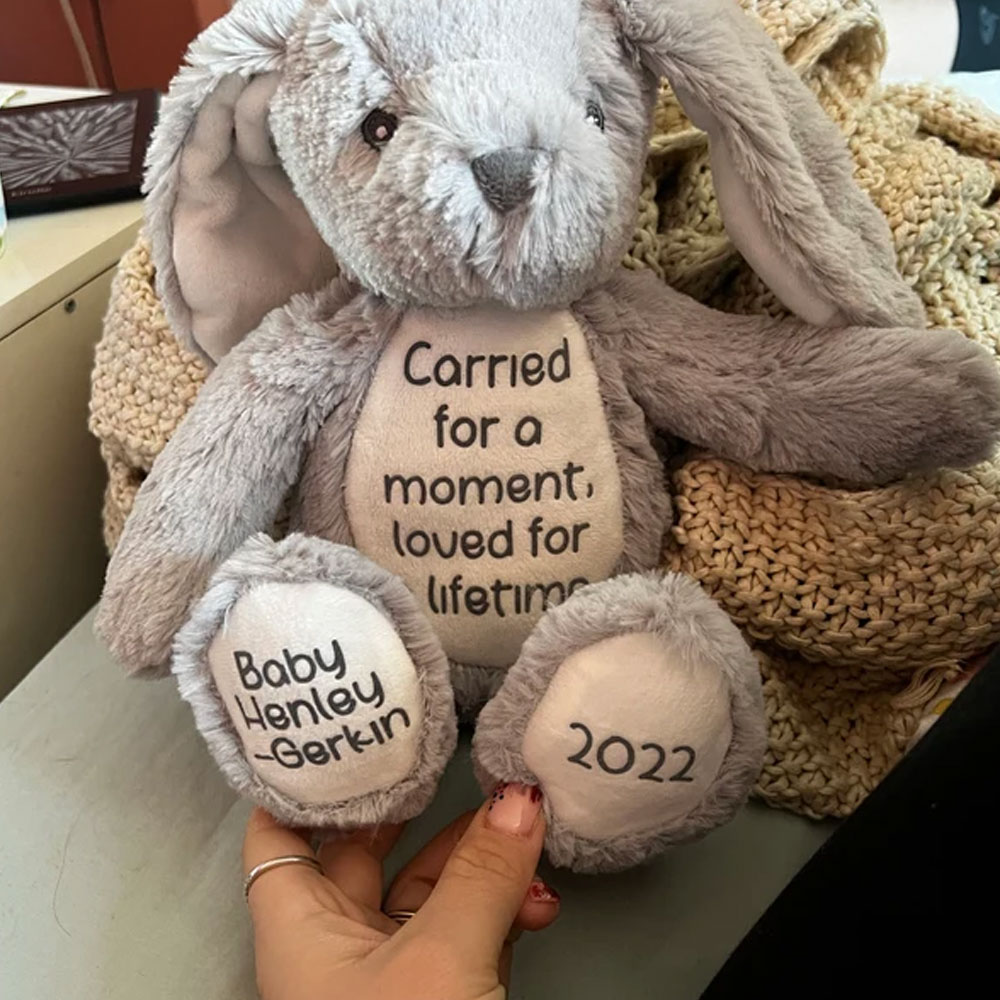 Baby Loss Memorial, Miscarriage Keepsake Flush Bunny