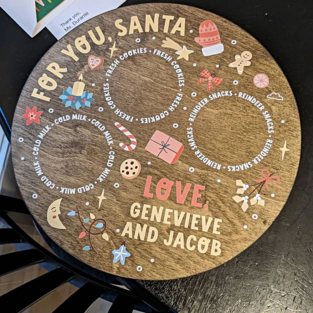 Personalized Christmas Cookie Tray, Kids Christmas Tradition