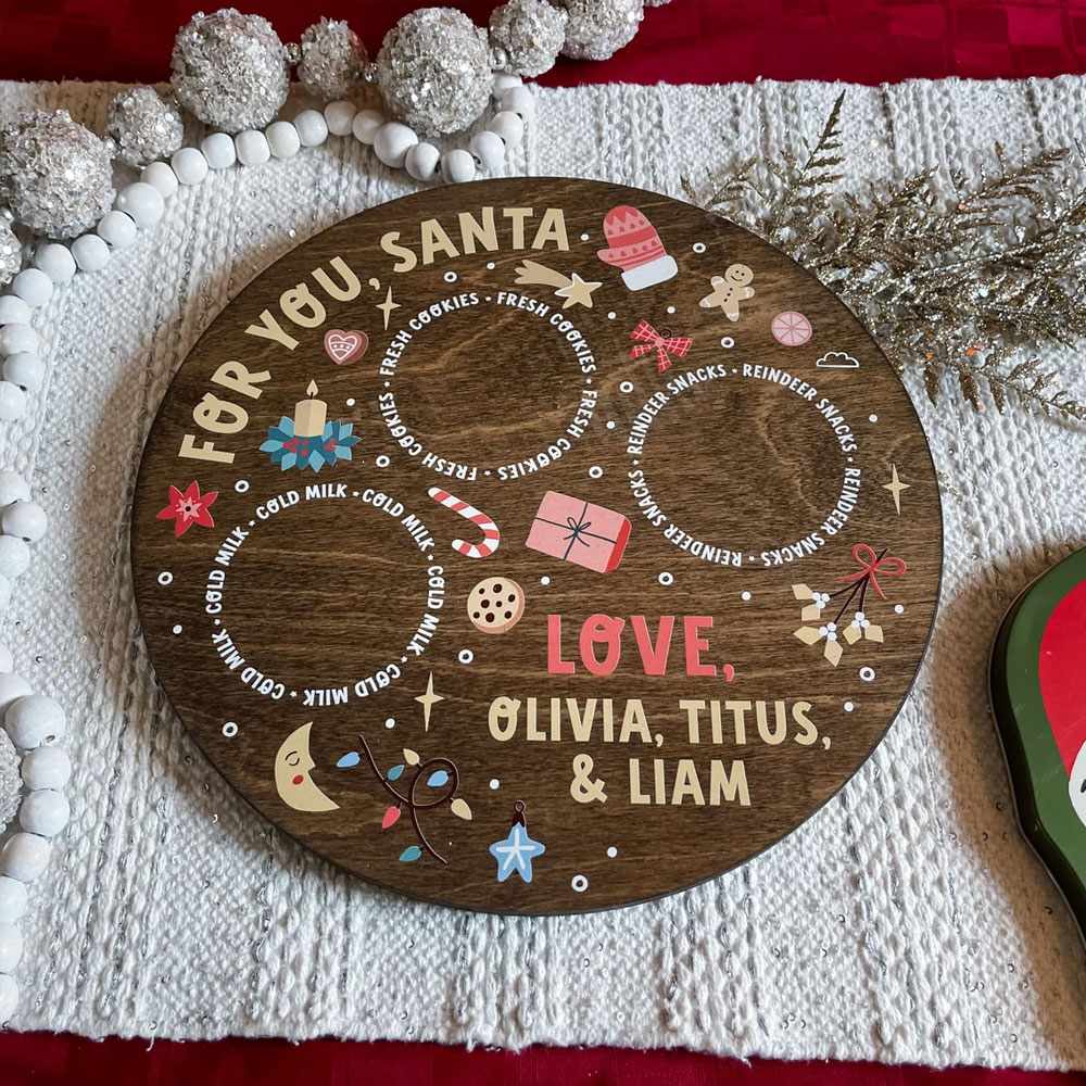 Personalized Christmas Cookie Tray, Kids Christmas Tradition