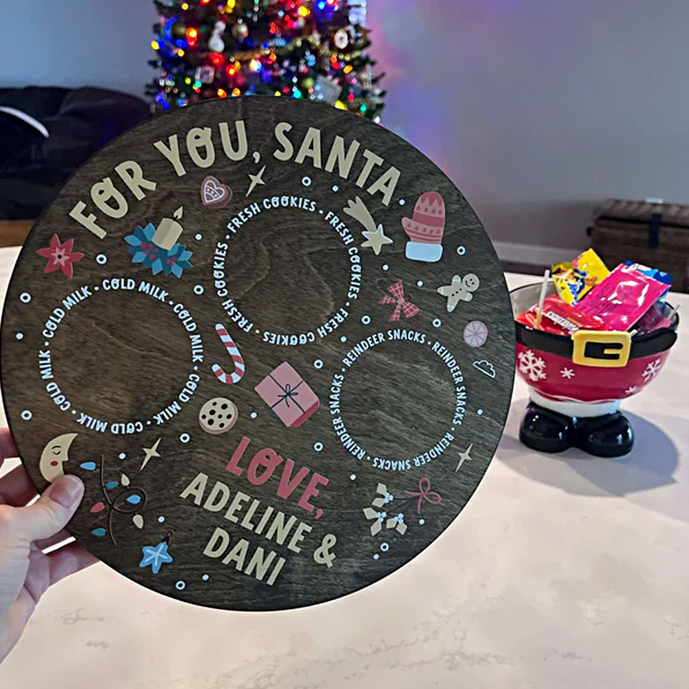 Personalized Christmas Cookie Tray, Kids Christmas Tradition