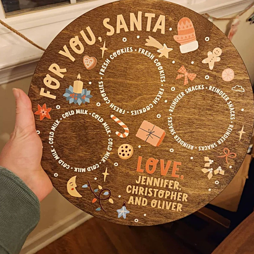Personalized Christmas Cookie Tray, Kids Christmas Tradition