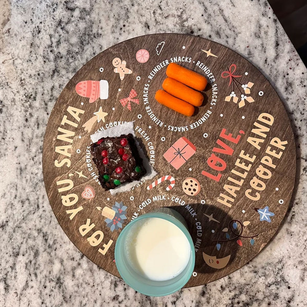 Personalized Christmas Cookie Tray, Kids Christmas Tradition