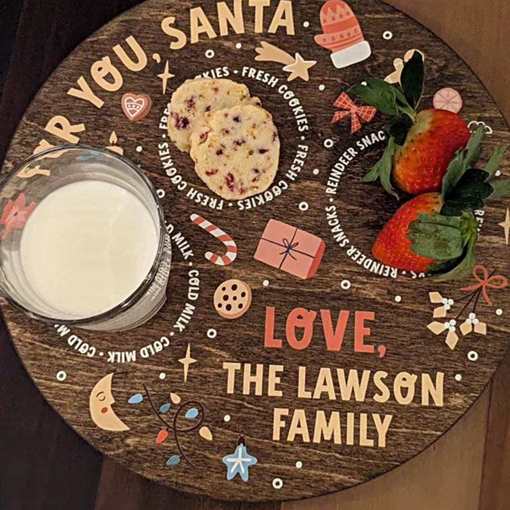 Personalized Christmas Cookie Tray, Kids Christmas Tradition