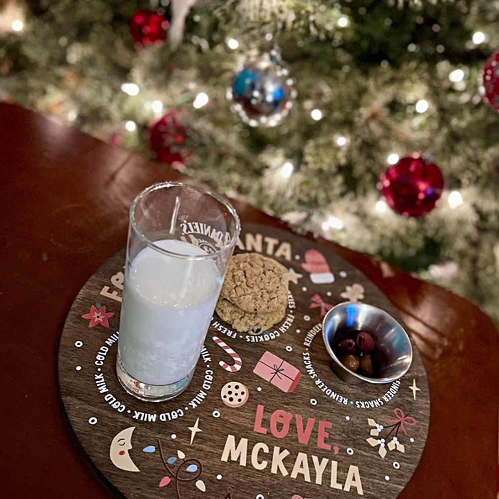 Personalized Christmas Cookie Tray, Kids Christmas Tradition