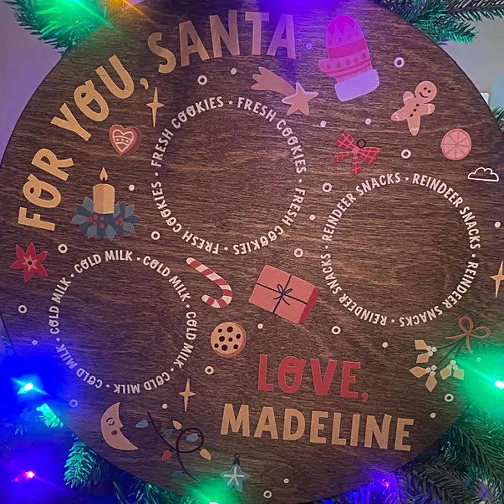 Personalized Christmas Cookie Tray, Kids Christmas Tradition