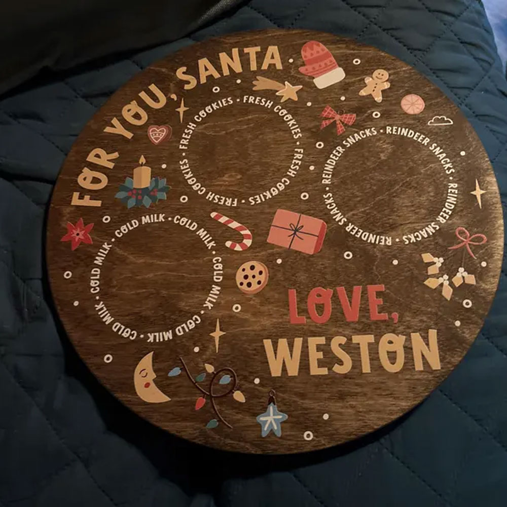 Personalized Christmas Cookie Tray, Kids Christmas Tradition