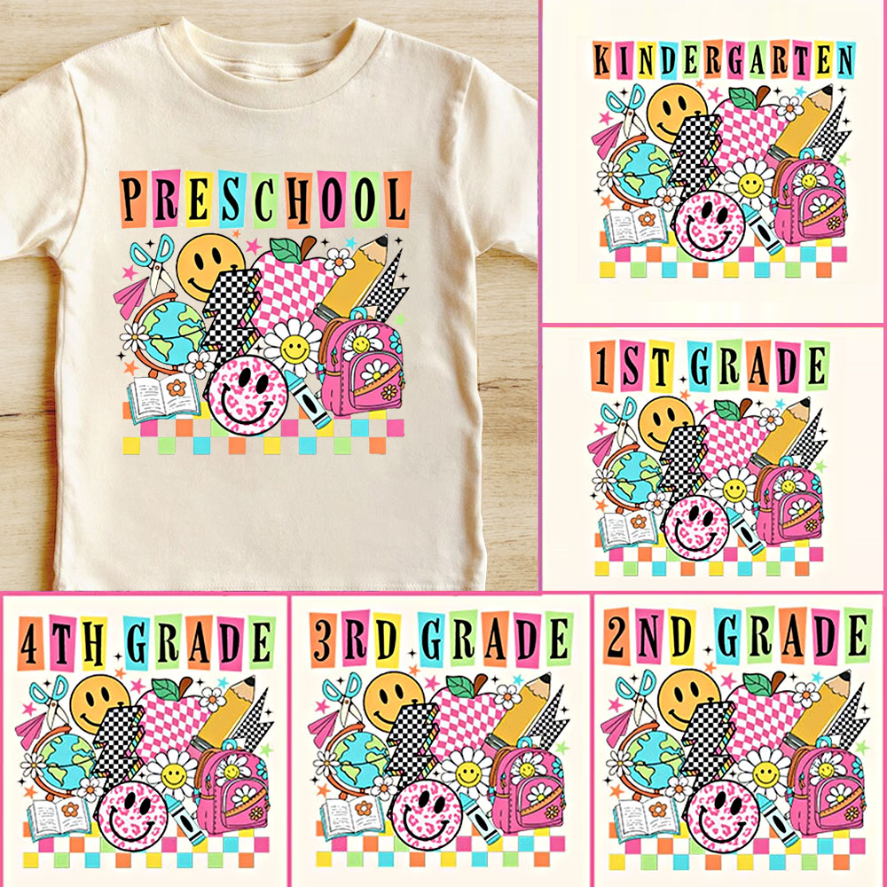 Retro Back to School Grade Kids T-shirt
