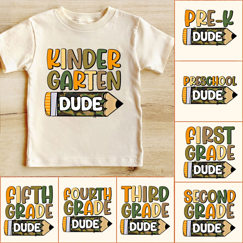 Kindergarten Dude Back to School Grade Kids T-shirt
