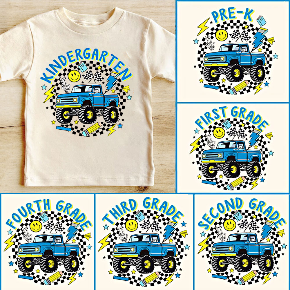 Truck For Boy Back to School Grade Kids T-shirt