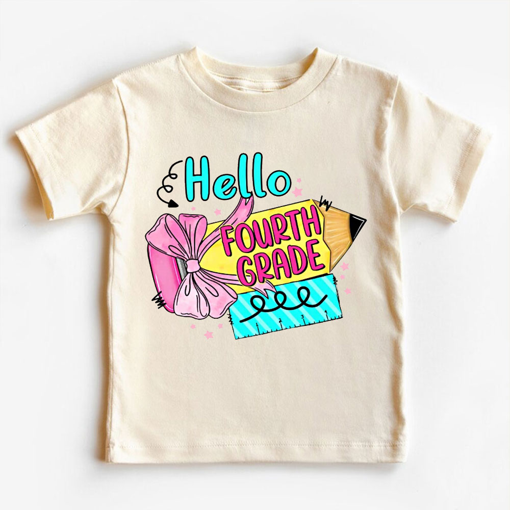 For Girl Cute Pencil School Grade Girl T-shirt