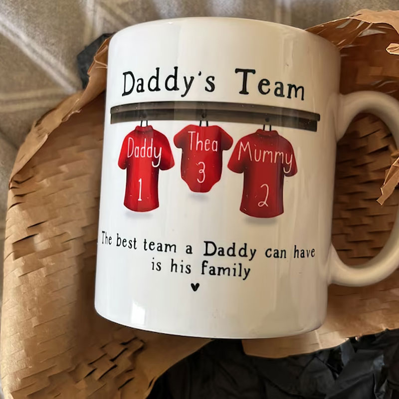 Personalised Mug for Him, Dads Sport Team Mug
