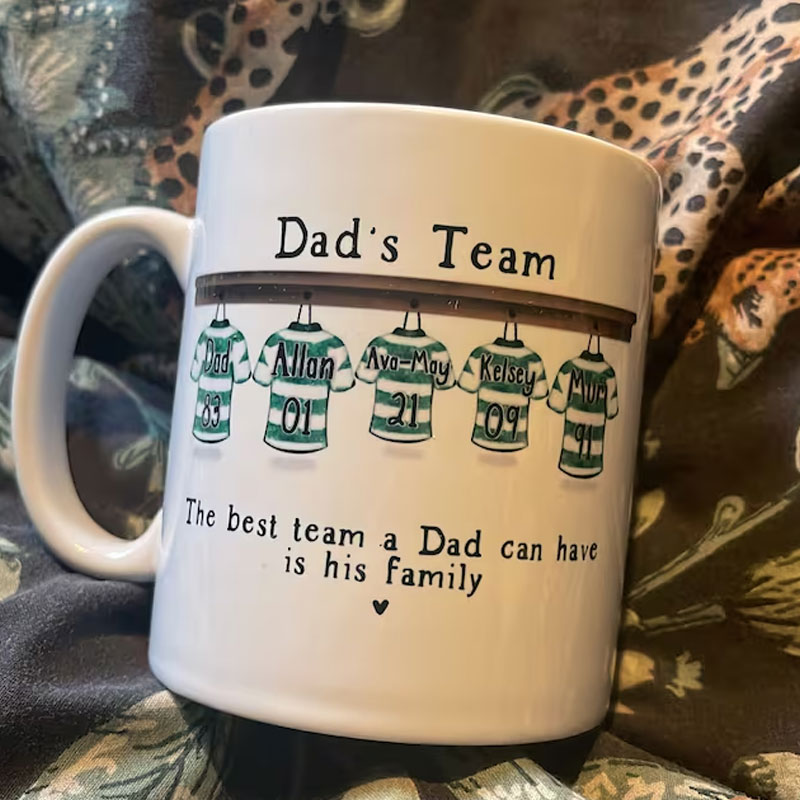 Personalised Mug for Him, Dads Sport Team Mug