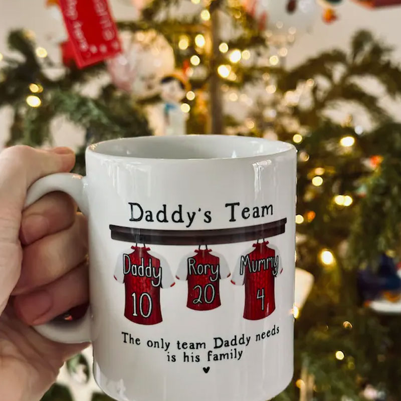 Personalised Mug for Him, Dads Sport Team Mug