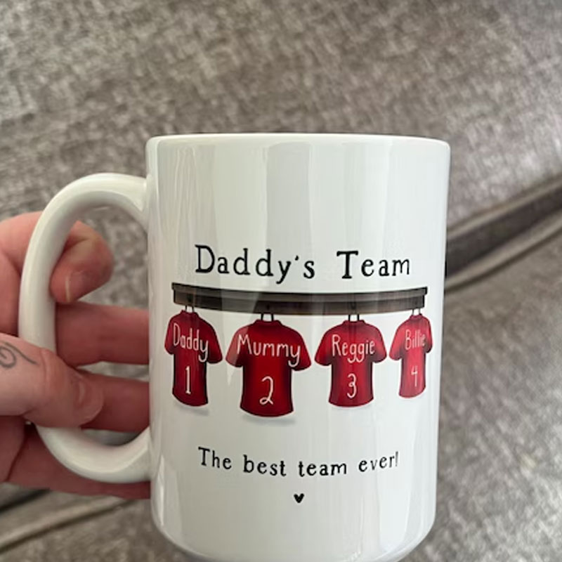 Personalised Mug for Him, Dads Sport Team Mug