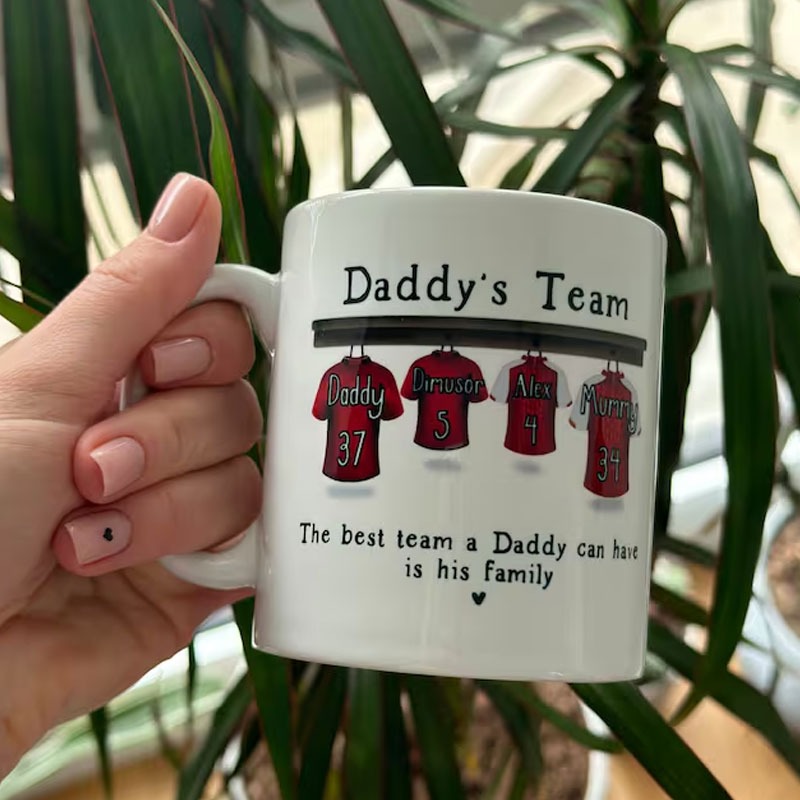 Personalised Mug for Him, Dads Sport Team Mug