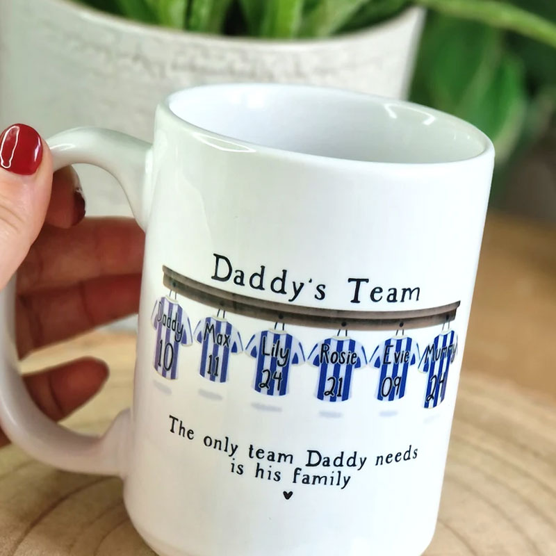 Personalised Mug for Him, Dads Sport Team Mug