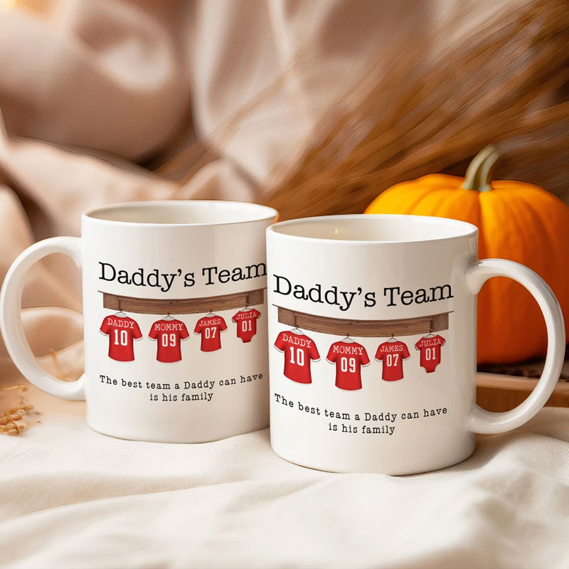 Personalised Mug for Him, Dads Sport Team Mug