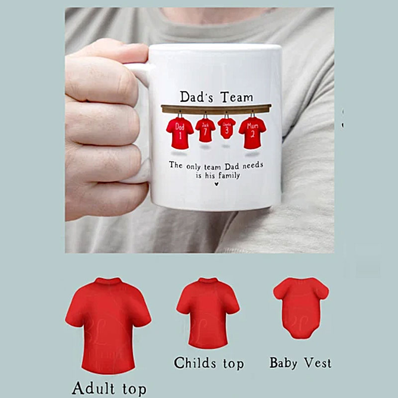 Personalised Mug for Him, Dads Sport Team Mug