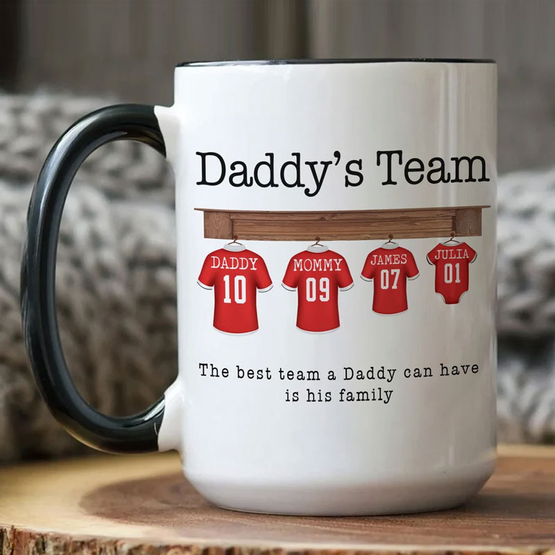 Personalised Mug for Him, Dads Sport Team Mug