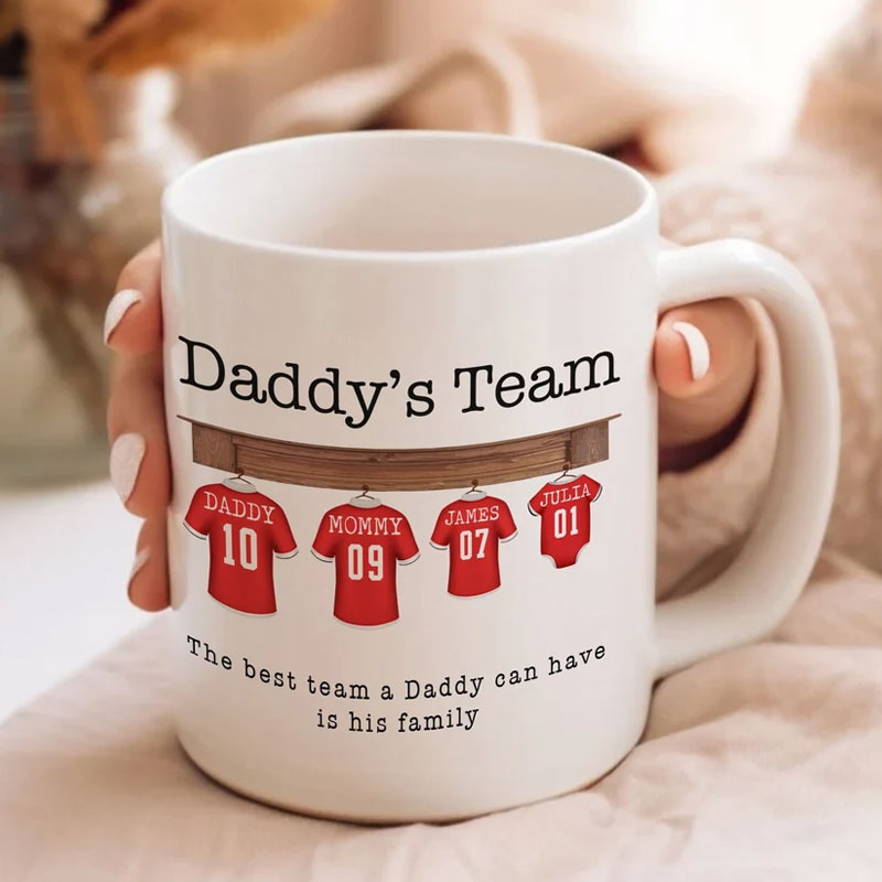 Personalised Mug for Him, Dads Sport Team Mug