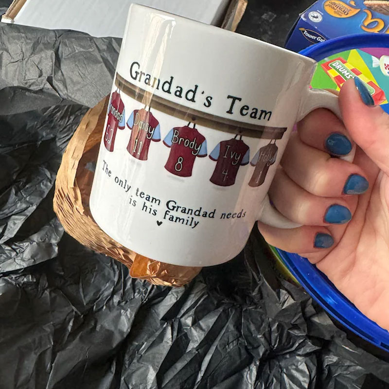Personalised Mug for Him, Dads Sport Team Mug