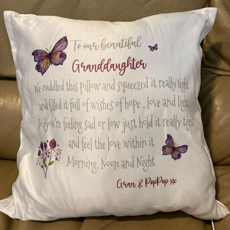Personalized Granddaughter Cuddle Cushion with Name